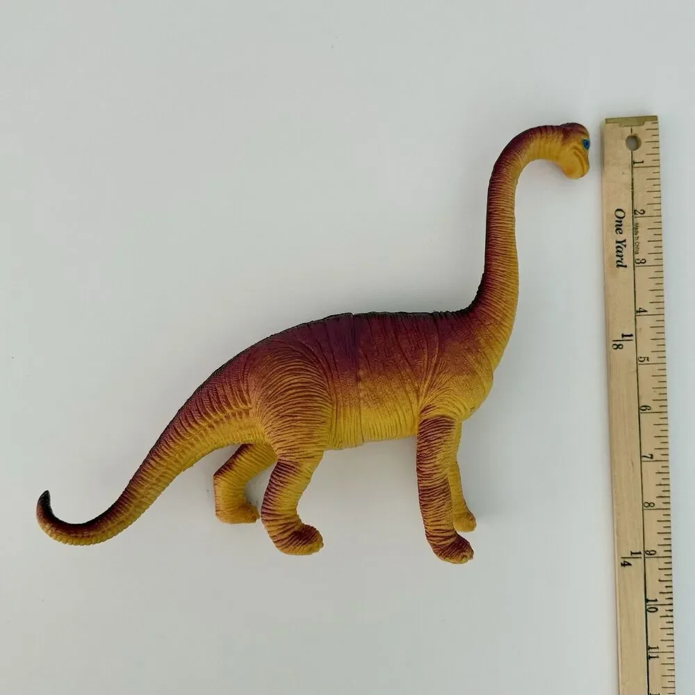 Lot of 4 Vintage Assorted Dinosaurs Plastic/Rubber Embossed - Up to 8.5